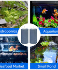 Collage of 4x2 Inch Cylinder Air Stone Diffuser for aquarium, hydroponics, seafood market, and small pond