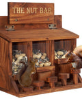 Wooden Squirrel Picnic Table Feeder With Multi Compart ment Seed Storage And Five Level Bar Stools Durable Outdoor Squirrel Feeder