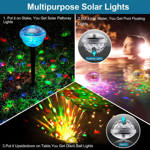 Solar Pathway Lights Outdoor 4 Pack With Auto Color Changing Waterproof Super Bright LED Path Lights for Yard and Party Decor