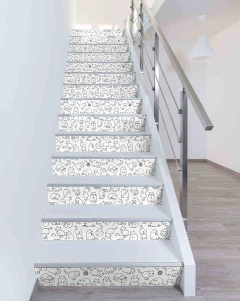 Stair Decals Piano Keys Stickers Set 13 Pieces Peel And Stick Vinyl Riser Decals For Home Decor Easy Install Removable Without Damaging Surfaces G662 Color Dope Modern Staircase Makeover