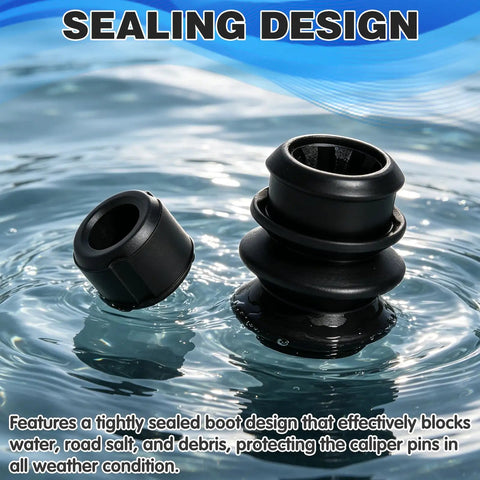 Sealing design of 9 Piece Caliper Brake Slide Pin Kit With Rubber Bushings And Sealing Rings in water protection demonstration