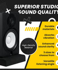 Studio Monitor Isolation Pads For 5 Inch Monitors, 2 Pack, High Density Acoustic Foam Reduces Vibration, Speaker on Pad