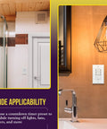Countdown Timer Switch for Bathroom Fans and Lights 1 to 30 Minute Delay In Wall Neutral Wire Required UL Listed White Finish