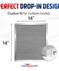 14x14x1 Electrostatic Air Filter MERV 8 Washable and Reusable for Furnace and AC HVAC Systems product diagram