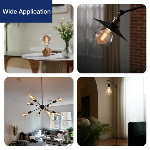 Oversized Vintage Dimmable LED Edison Bulb With Smoke Glass Globe 7W 2700K Soft White 300 Lumen E26 for pendant lighting in rooms
