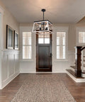 Farmhouse Chandelier For Dining Room And Kitchen Island Rustic White Wood Pendant Light in entryway with barn chic vibe