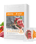 Quart Vacuum Sealer Bags For Food 8 By 12 Inches 50 Count BPA Free Thick Bags For Freezer Storage Meal Prep And Portion Control
