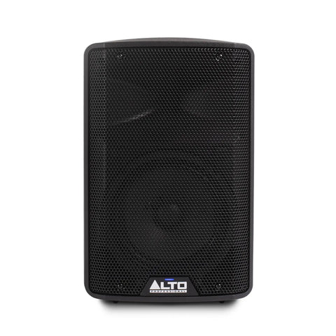 Front view of 350W 8 Inch Powered PA Speaker With Bluetooth And 2 Channel Mixer For Mobile DJs And Musicians BiAmped Line Level Output Dope Sound For Small Venues Rehearsals And Live Events