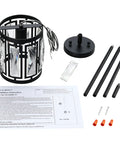 Installation kit for Crystal Mini Semi Flush Mount Ceiling Light With Convertible Pendant Chrome Drum Shade Adjustable Fixture