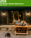Hella Bright 16-Inch Outdoor Wall Lanterns, Rugged 2-Pack Exterior House Lights Featuring Thick Clear Glass Shades outdoors.