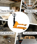 Heavy-Duty Full Electric Pallet Jack With 2 Ton Lift Capacity And Compact Design Perfect For Supermarkets And Logistics Centers Featuring Brushless Motor Power in a workshop setting.
