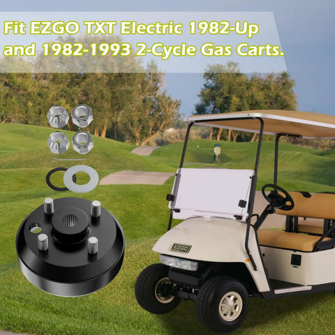 OEM Style Brake Drum Hub Assembly For EZGO TXT Golf Carts Includes All Mounting Bolts, compatible with electric and gas models.