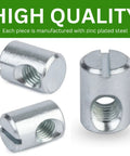 Heavy Duty Replacement Cross Dowel Barrel Nut Sleeves Pack Of 16 For Furniture Fix Ups Goes Together Smooth As Butter Reliable Swap For Worn Bunk Beds And Daybed Frames M6 X 14 Hardware zinc plated steel sleeves