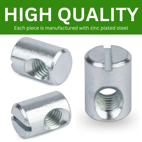 Heavy Duty Replacement Cross Dowel Barrel Nut Sleeves Pack Of 16 For Furniture Fix Ups Goes Together Smooth As Butter Reliable Swap For Worn Bunk Beds And Daybed Frames M6 X 14 Hardware zinc plated steel sleeves