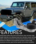 Jeep Wrangler Beefed Up Serpentine Drive Belt Tensioner Pulley Idler Kit For Three Point Six Liter V6 Engines Compatible With 2012 2017 JK And 2018 Wrangler Replaces 4627038AA KIT shown with Jeep in background