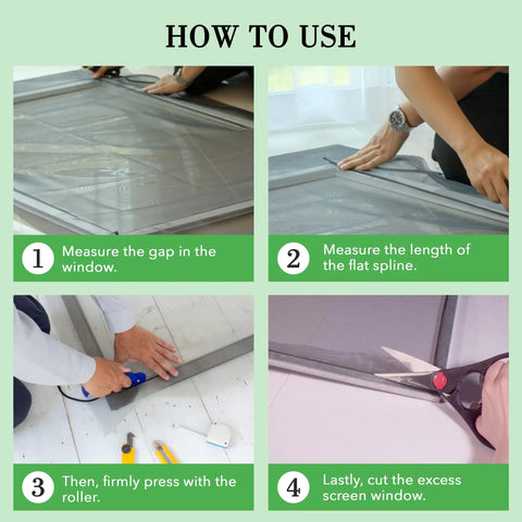 How to use 0.315 Inch Flat Screen Spline Roll 100 Feet Black Vinyl Retainer for screen door repair.