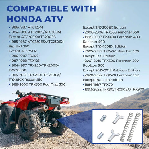 Rear Brake Hardware Kit For TRX Series Replacement 2 Sets Compatible With Honda FourTrax 300 Rancher 420 Foreman 500 ATV Brake Adjuster Parts Durable Steel Mounting Hardware Easy Install Beefed Up For Offroad Toughness. Compatible with Honda ATV models and steel brake parts shown