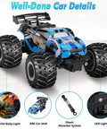All Terrain 2.4GHz RC Monster Truck With LED Body Lights 20 Kmh Speed Dual Rechargeable Batteries Off Road Toy Car