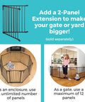 3 In 1 Arched Decor Metal Superyard Play Yard For Toddlers With 6 Panel Playpen Or Baby Gate And Extra Wide Fence in use