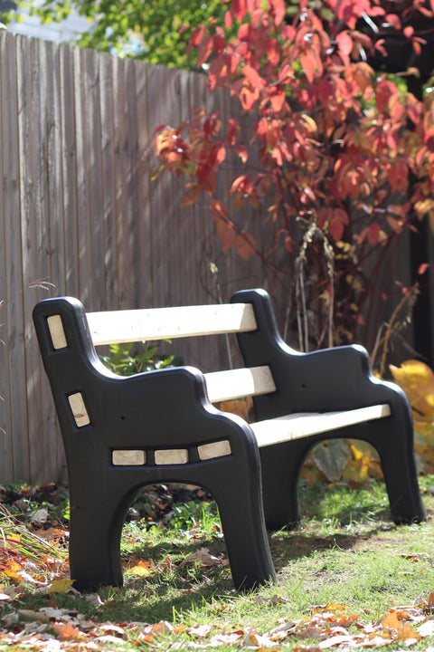 DIY Bench Ends Kit For Outdoor And Patio Benches, Build Your Own Bench With Standard 2x4s, Black Finish in garden setup