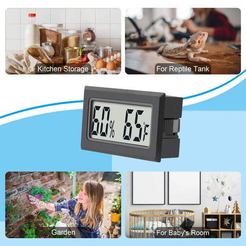 Compact Digital Thermometer And Hygrometer 2 Pack Indoor Humidity Monitor With Fahrenheit Readout for versatile use areas