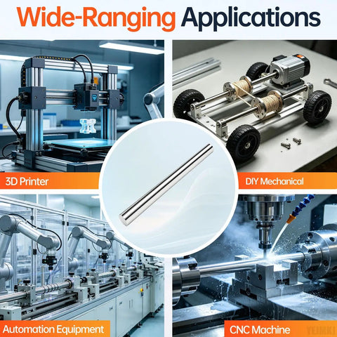 Get Smooth Motion With This 2 Pack 6mm X 200mm Linear Motion Rod Set, Perfect For Your CNC Projects Or DIY Builds visible with CNC and 3D printer.