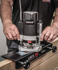 Pro Grade Lock Jig Kit For Routing Face Plate Recess And Mortise, fast tool free setup with locking levers in action on door