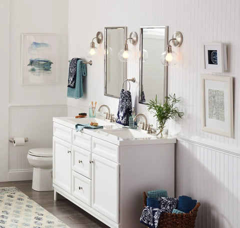 Bathroom with Single Post Hand Towel Ring For Bathroom In Spot Resist Brushed Nickel Finish No Fuss Easy Install Sage Style