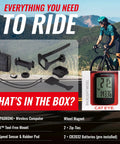 Oversized Backlit Bike Computer With Wireless Speed Tracking Auto Start Stop FlexTight Mount Night Mode And All Day Readouts.