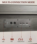 Back panel of Dope 88 Key Weighted Digital Piano Keyboard With Bench And Stand For Beginners And Adults Full Size Electric Piano showing USB, MIDI, audio, and power ports.