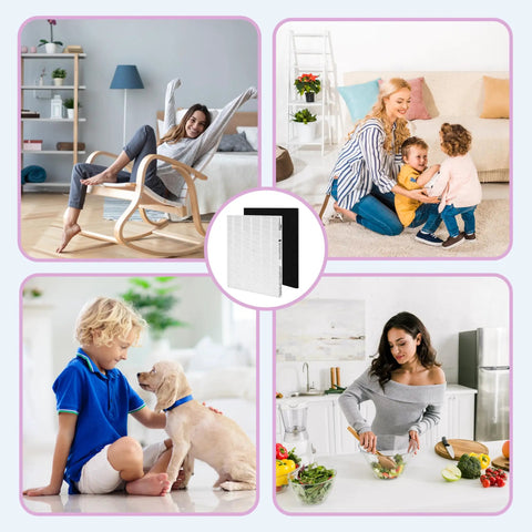 C545 Replacement Filter Kit For Air Purifier S Series 2 True HEPA Filters And 8 Activated Carbon Filters shown in living situations