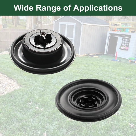 Two black rubber replacement valve diaphragms, 3/4–1 in, for Irritrol 2400/2600/2700DPR irrigation valves.