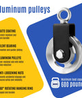 Upgraded 90mm Aluminum Pulley Wheel For Your Home Gym Setup Boss Grade Heavy Duty With 600 Lbs Max Load featuring matte coating