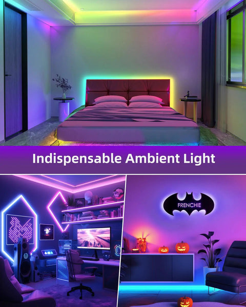 Lit RGB LED Strip Kit 32.8 Feet With 300 LEDs 5050 SMD Color Changing Flexible Light Strips for bedroom and gaming room setup
