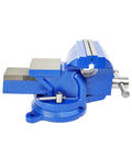 Heavy Duty 5 Inch Bench Vise With 360 Degree Swivel Locking Base Desktop Clamp, Replaceable Hardened Jaws, Cast Steel Frame