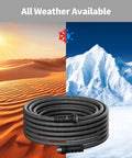 Heavy Duty 50 Foot Braided Garden Hose With Lightweight Flexible Design Kink Resistant And Tangle Free Leak Free Connections Swivel Handle Male To Female Fittings Triple Layer Hybrid Material Durable Grey all-weather hose