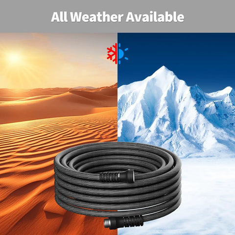 Heavy Duty 50 Foot Braided Garden Hose With Lightweight Flexible Design Kink Resistant And Tangle Free Leak Free Connections Swivel Handle Male To Female Fittings Triple Layer Hybrid Material Durable Grey all-weather hose