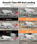 Comparison of Flip Drone before and after using Lighted Landing Gear 2-In-1 Kit For Flip Drone, Night Flight LED Support with 65 Lumen Light.