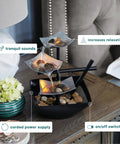 Chill Tabletop Water Fountain For Home Decor And Relaxation, Soothing Sounds With Automatic Pump, Deep Basin And River Rocks