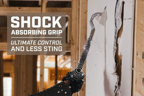 Heavy Duty Pry Bar For Demolition And Nail Pulling With Shock Absorbing Grip, Beveled End For Maximum Pry Power in action