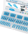 100 Piece Nylon Spade Quick Disconnect Connectors Kit With Insulated Terminals For Male And Female Spade Wire Crimp Terminals In Blue AWG 16 14, Easy Install And Secure High Current Connections