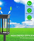 Outdoor Solar Pathway Lights Six Pack Waterproof LED Filament Lamps For Garden Walkways showing solar efficiency features
