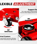 Beefed Up 2.5 Ton Floor Jack With Low Profile Design, 5500 Lbs Capacity, Single Piston Pump, Heavy Duty Steel Hydraulic Jack For Cars Sedans Pickups MPVs, Lifting Range 3.4 To 15.2 Inches, Durable Powder Coated Steel, 360° swivel casters