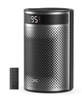 Black Indoor Portable Ceramic Space Heater With Thermostat Remote 1-12 Hour Timer Eco Mode 1500W PTC Fast Heating For Office Or Bedroom