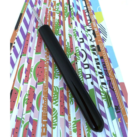 DIY Paper Bead Kit With Roller Tool Featuring A 3MM Stainless Tip And A Three Quarter Inch Slotted Tip, 40 Triangle Paper Strips