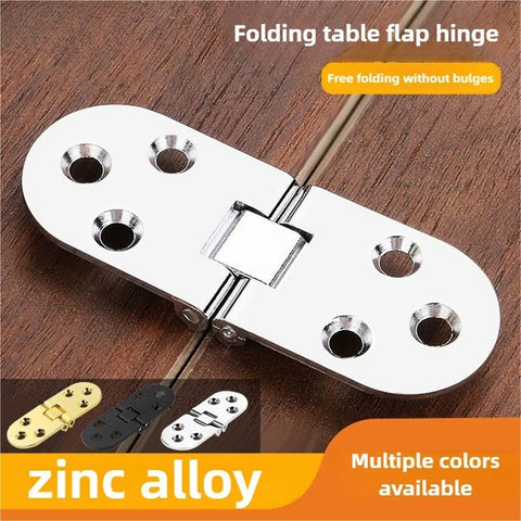 Flush Mount Cabinet Hinges With Soft Close Damper, zinc alloy, shown on wood surface, multiple color options available.