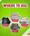 Image showing areas for DIY Mold Test Kit For Home And Outdoor Use: bedrooms, basements, bathrooms, HVAC on green background.