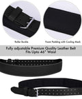Heavy Duty Full Grain Leather Tool Belt for Men with foam padding and roller buckle, fits up to 46-inch waist for framers.
