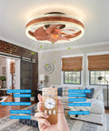 Low Profile Bladeless Ceiling Fan With Light For Kitchen And Bedroom Sleek Quiet Reversible Motor 6 Speeds 3 Light Color Options