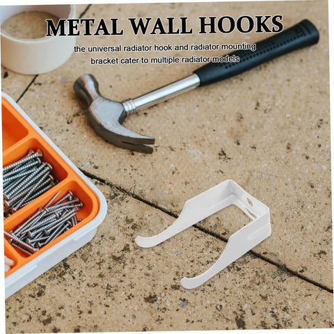 Heavy Duty Steel Bathroom Radiator Hooks And Wall Mount Brackets With Expansion Screws Universal Radiator Hangers for easy setup